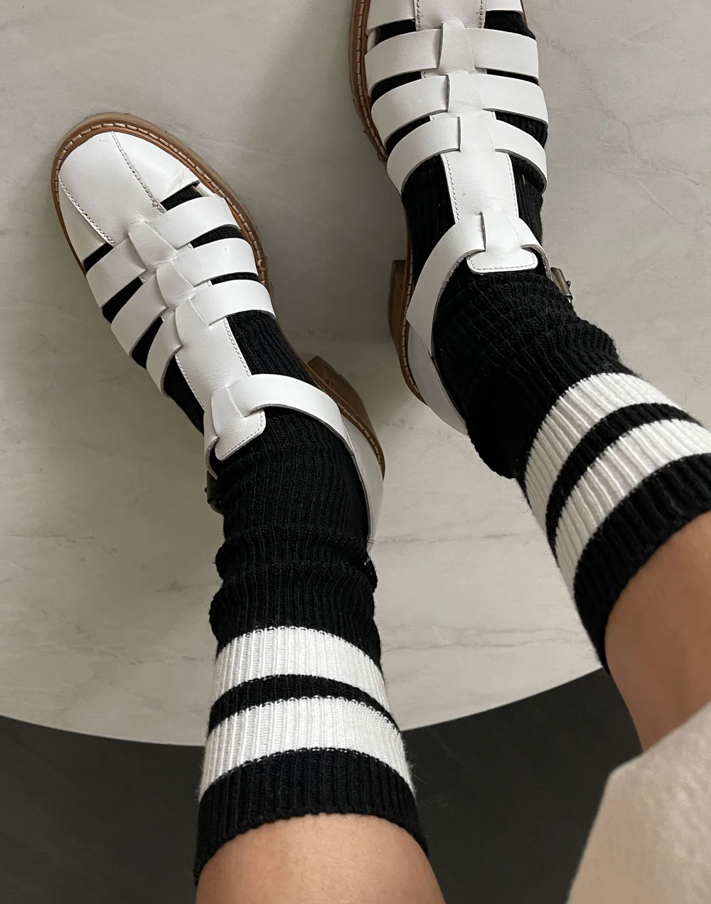 גרביים שחורות עם פסים GRANDPA